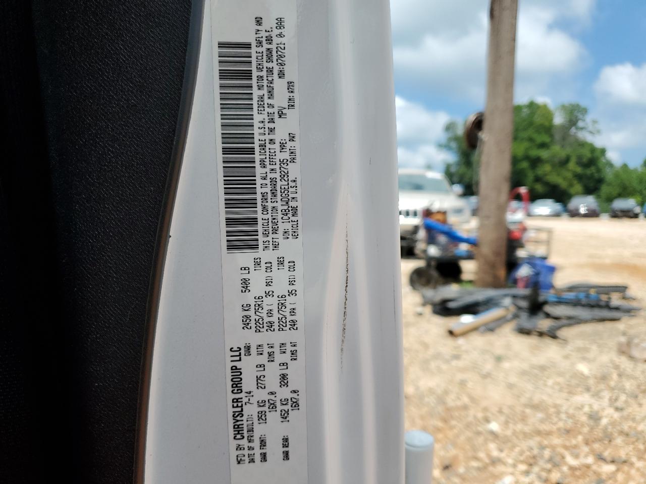 2014 Jeep Wrangler Unlimited Sport VIN: 1C4BJWDG5EL292735 Lot: 64371415