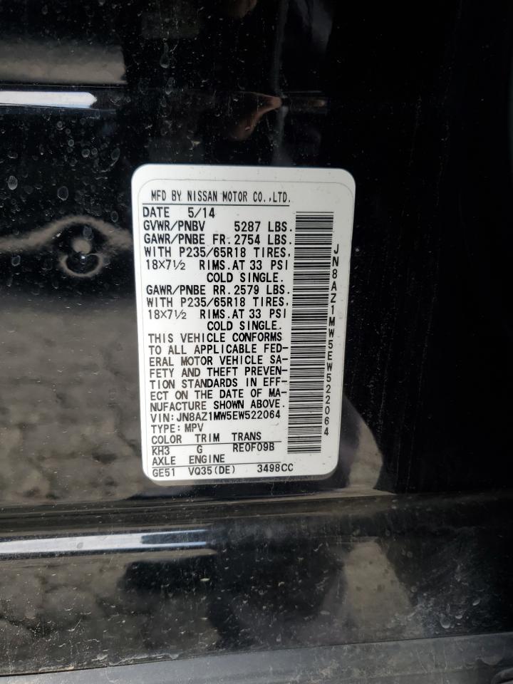 2014 Nissan Murano S VIN: JN8AZ1MW5EW522064 Lot: 65467815