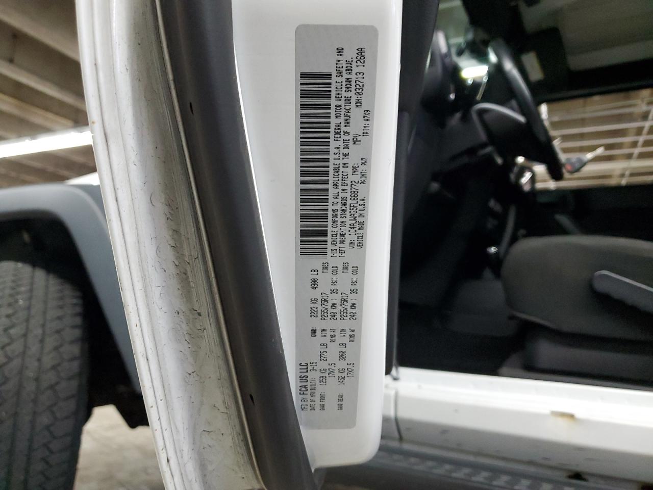 2015 Jeep Wrangler Sport VIN: 1C4AJWAG5FL668772 Lot: 63392345