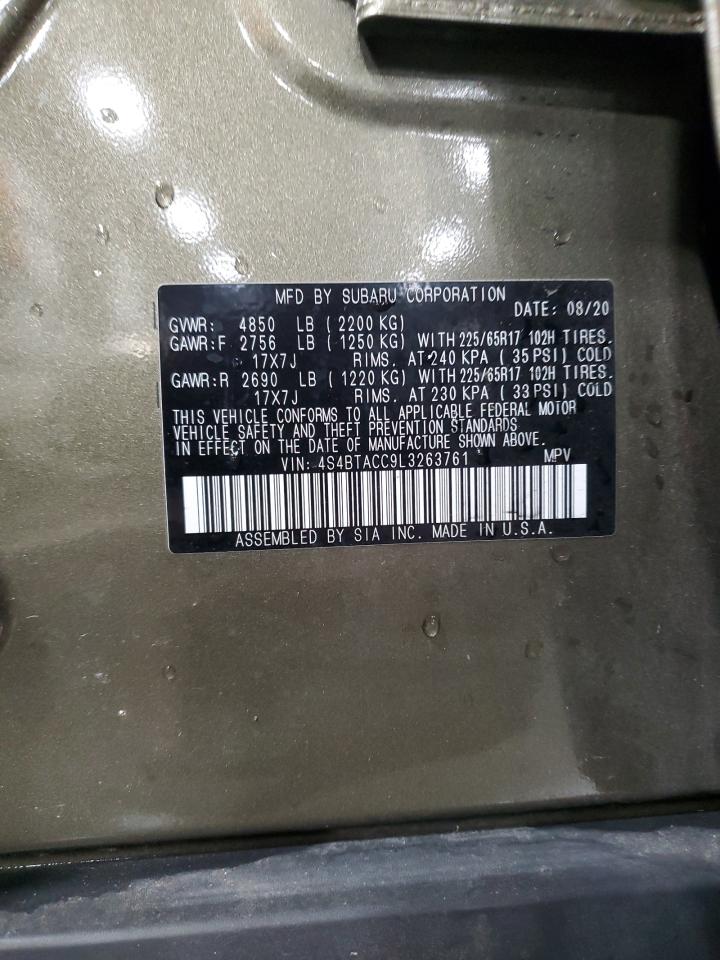 2020 Subaru Outback Premium VIN: 4S4BTACC9L3263761 Lot: 64969815