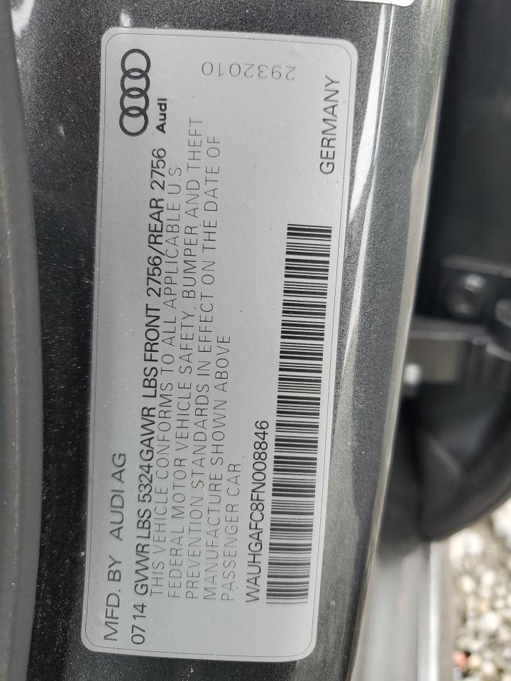 2015 Audi A6 Prestige VIN: WAUHGAFC8FN008846 Lot: 64453085