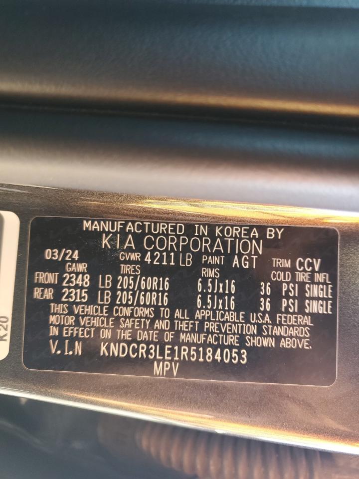 2024 Kia Niro Ex VIN: KNDCR3LE1R5184053 Lot: 63056505