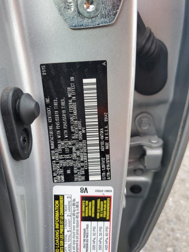 2015 Toyota Venza Le VIN: 4T3ZA3BB9FU093920 Lot: 64063565
