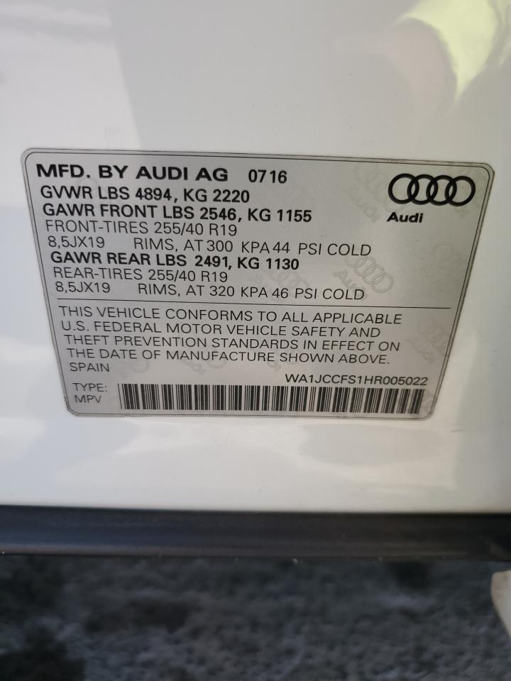 2017 Audi Q3 Premium Plus VIN: WA1JCCFS1HR005022 Lot: 64856455