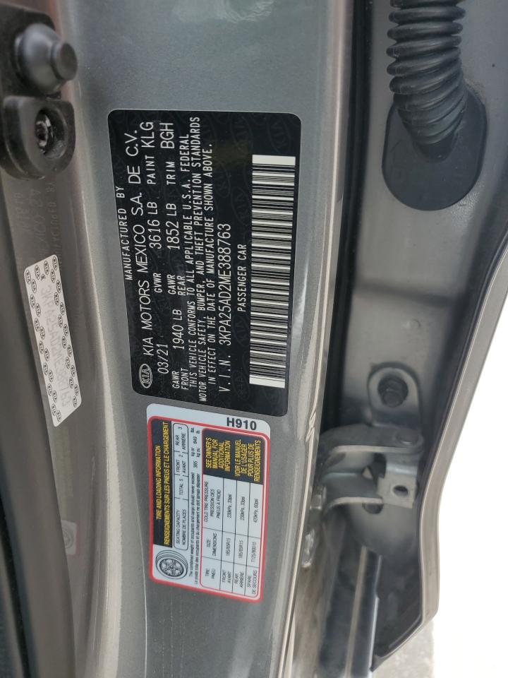 2021 Kia Rio S VIN: 3KPA25AD2ME388763 Lot: 63701675