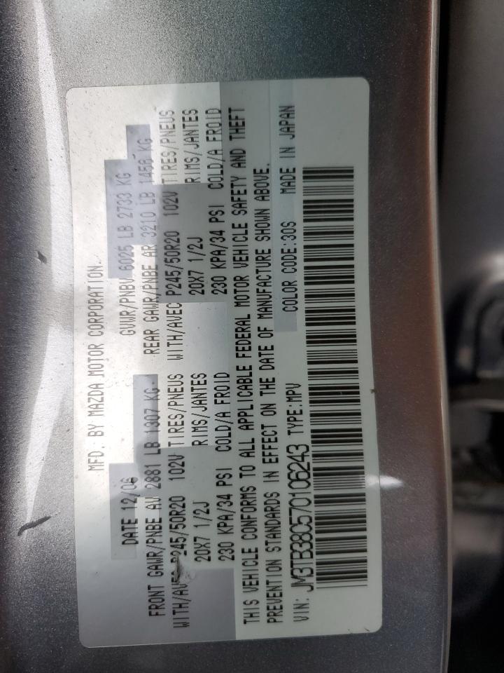 2007 Mazda Cx-9 VIN: JM3TB38C570106243 Lot: 63880855