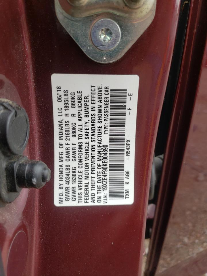 2019 Honda Insight Touring VIN: 19XZE4F90KE004890 Lot: 63571115