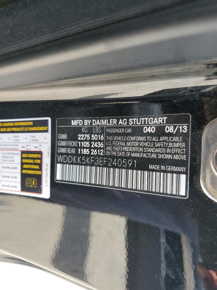2014 Mercedes-Benz E 350 VIN: WDDKK5KF3EF240591 Lot: 66850295