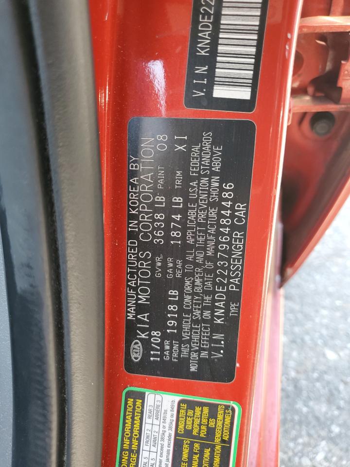 2009 Kia Rio Base VIN: KNADE223796484486 Lot: 65247745