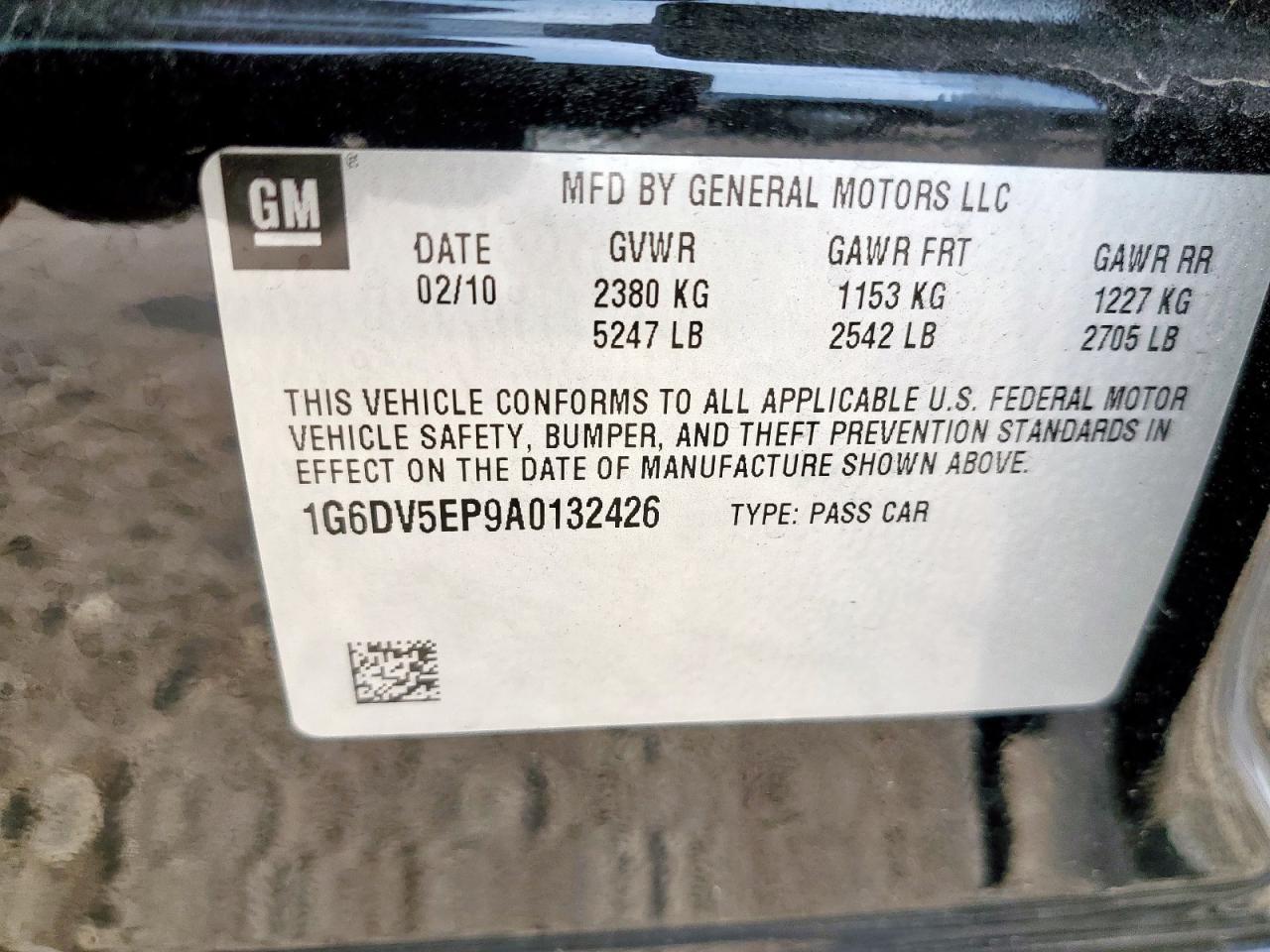 2010 Cadillac Cts-V VIN: 1G6DV5EP9A0132426 Lot: 67022365