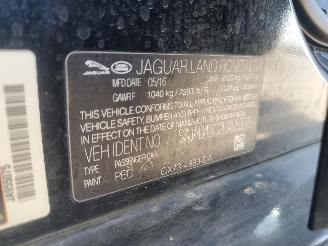 2017 Jaguar Xe Premium VIN: SAJAD4BG2HA955075 Lot: 63683195