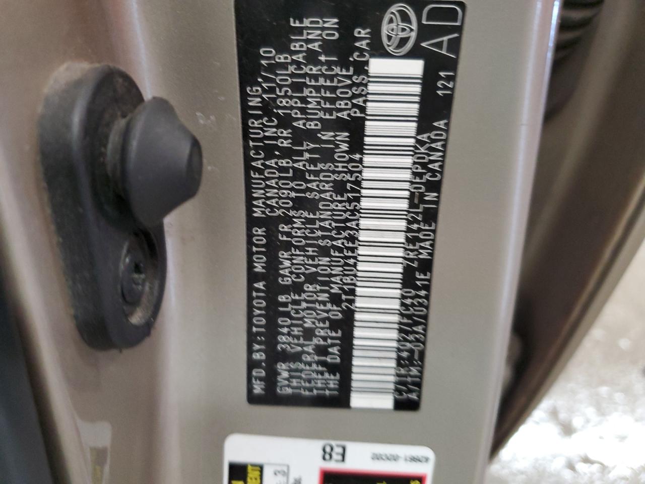 2010 Toyota Corolla Base VIN: 2T1BU4EE3AC517504 Lot: 64131845