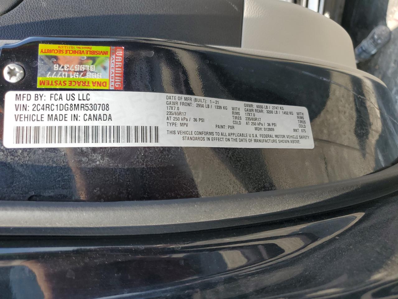 2021 Chrysler Voyager Lxi VIN: 2C4RC1DG8MR530708 Lot: 64681185