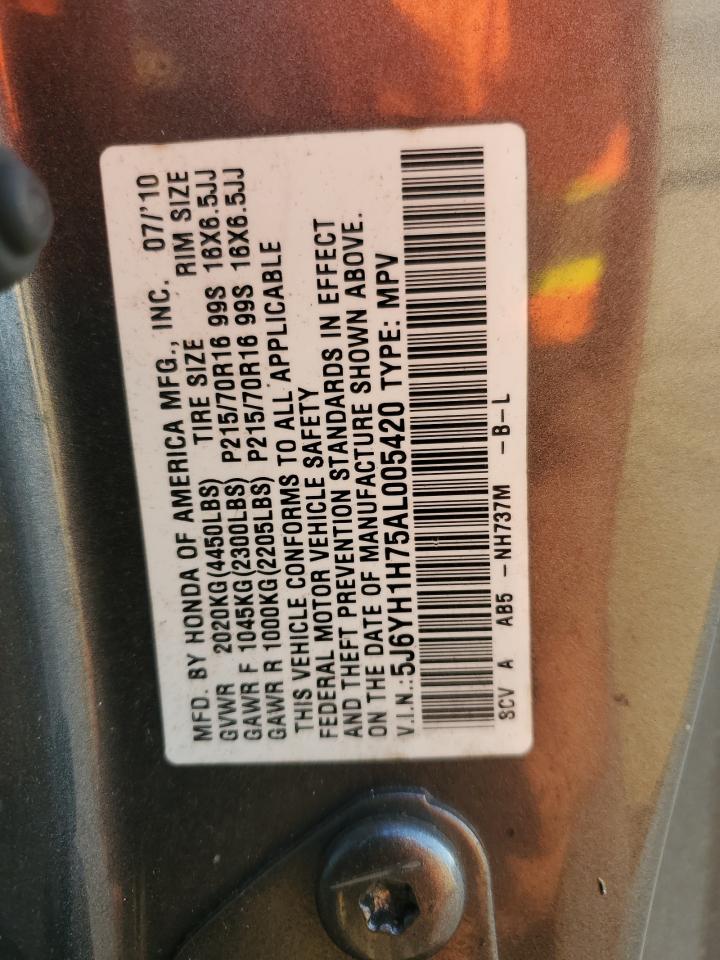 2010 Honda Element Ex VIN: 5J6YH1H75AL005420 Lot: 71222275