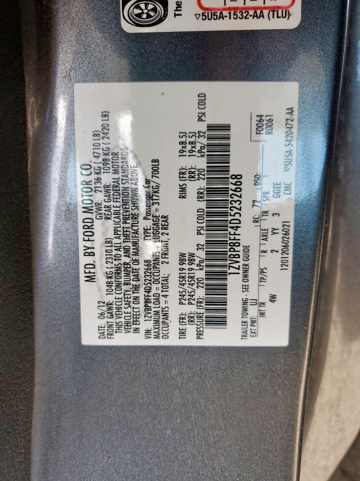 2013 Ford Mustang Gt VIN: 1ZVBP8FF4D5232668 Lot: 64300145