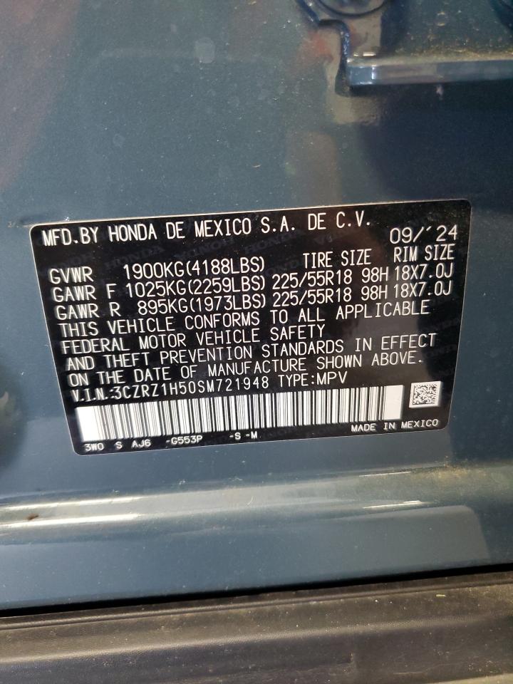 2025 Honda Hr-V Sport VIN: 3CZRZ1H50SM721948 Lot: 64580225