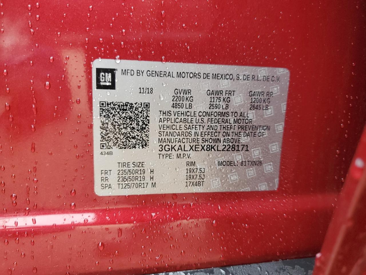 3gkalxex8kl228171 3GKALXEX8KL228171 2019 GMC Terrain Denali