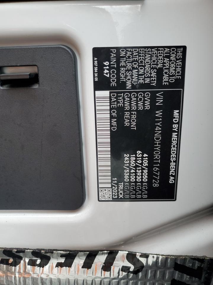 2024 Mercedes-Benz Sprinter 2500 VIN: W1Y4NDHY0RT167728 Lot: 64625735