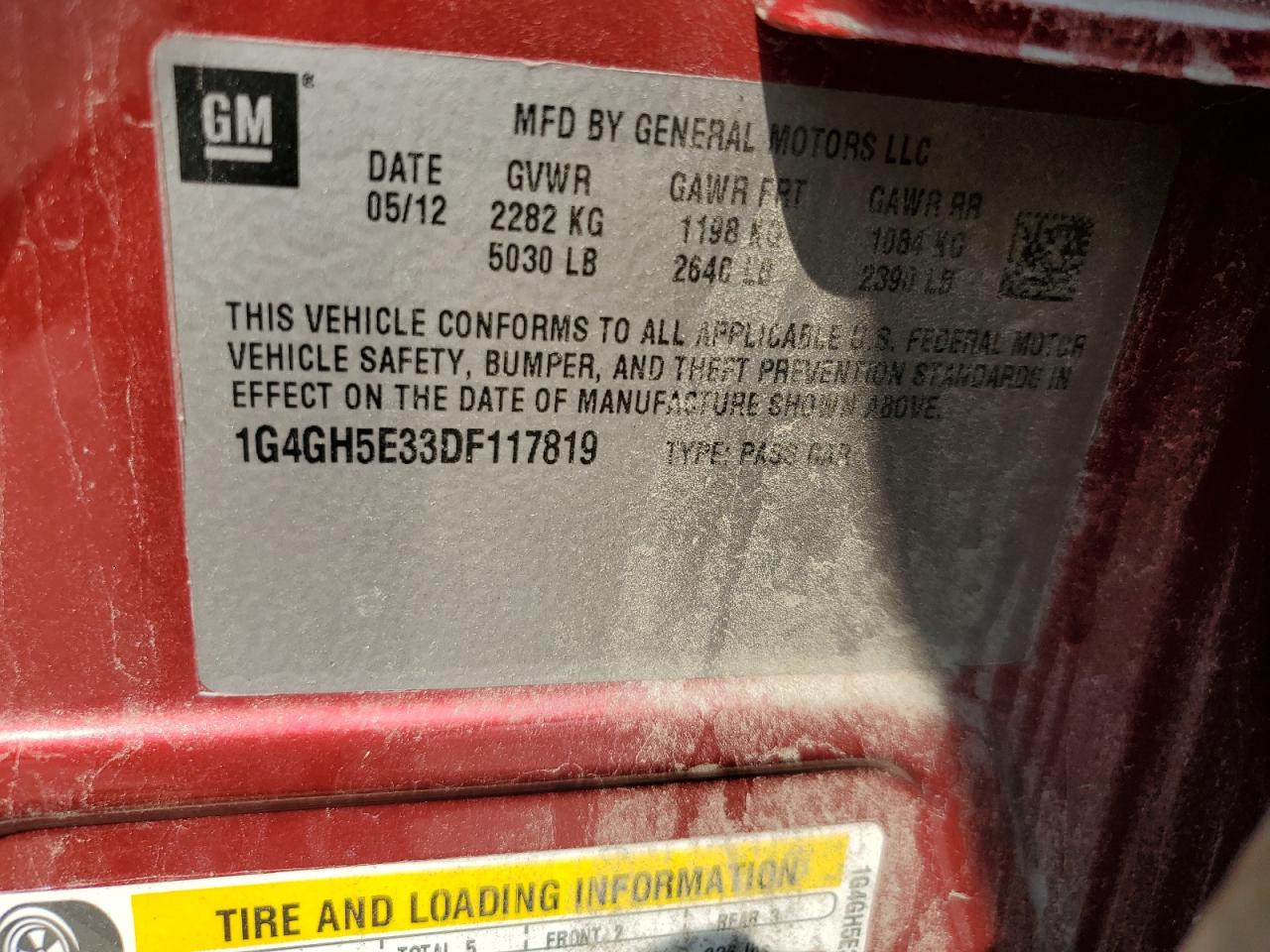 2013 Buick Lacrosse Premium VIN: 1G4GH5E33DF117819 Lot: 66403265