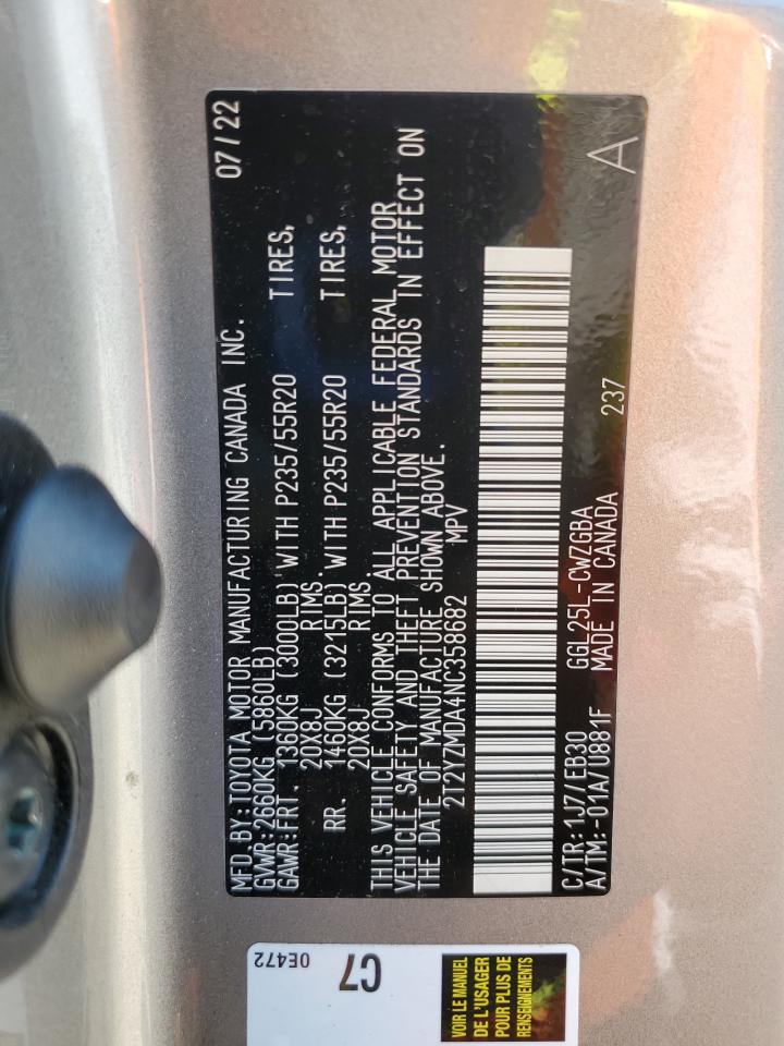 2022 Lexus Rx 350 F Sport VIN: 2T2YZMDA4NC358682 Lot: 63492475