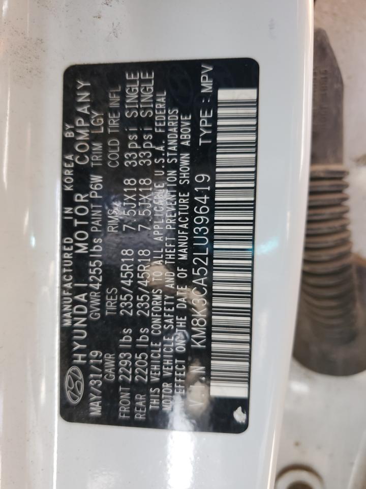 2020 Hyundai Kona Limited VIN: KM8K3CA52LU396419 Lot: 63466995