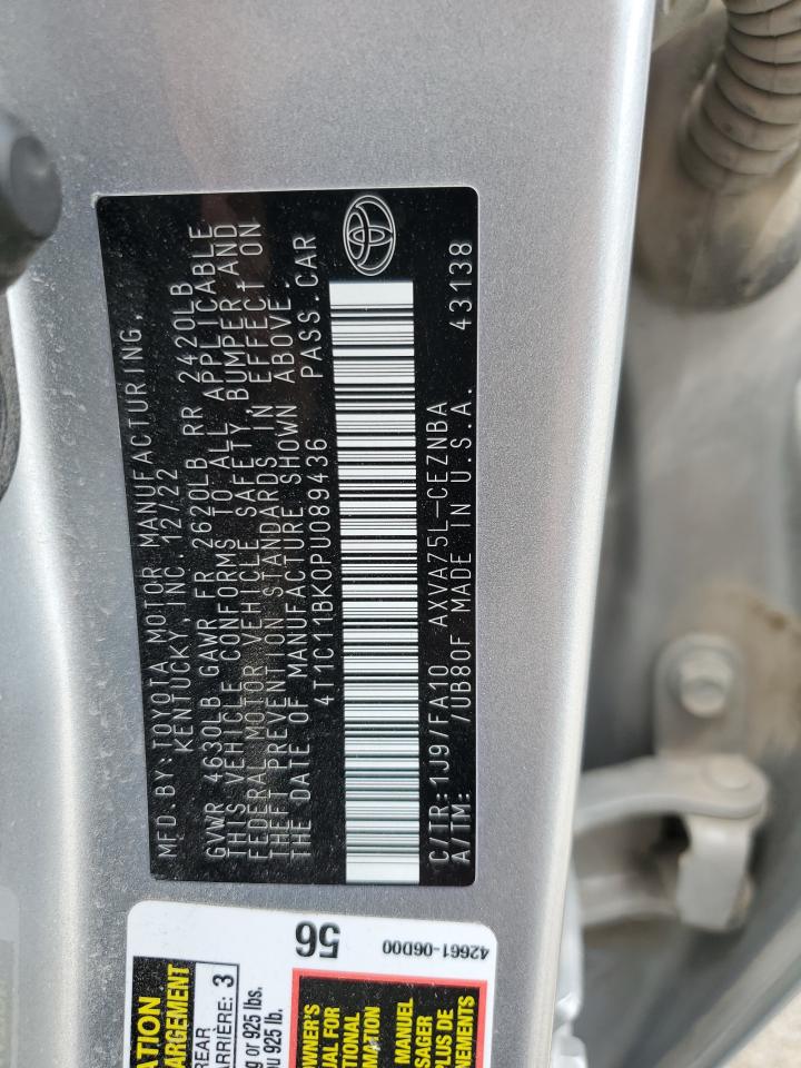 2023 Toyota Camry Le VIN: 4T1C11BK0PU089436 Lot: 65359395