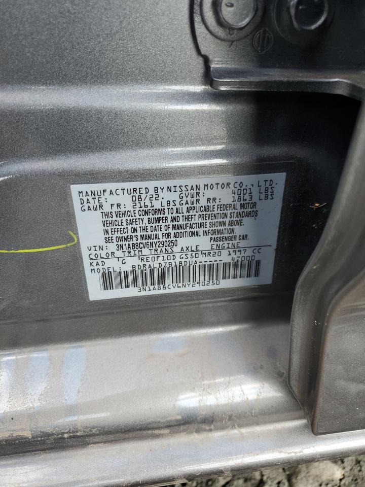 2022 Nissan Sentra Sv VIN: 3N1AB8CV6NY290250 Lot: 64672855