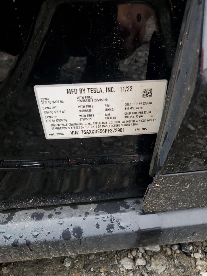 2023 Tesla Model X VIN: 7SAXCDE56PF372961 Lot: 64420455