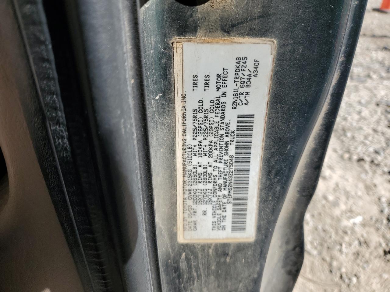 2003 Toyota Tacoma VIN: 5TEPM62N43Z275048 Lot: 65013575