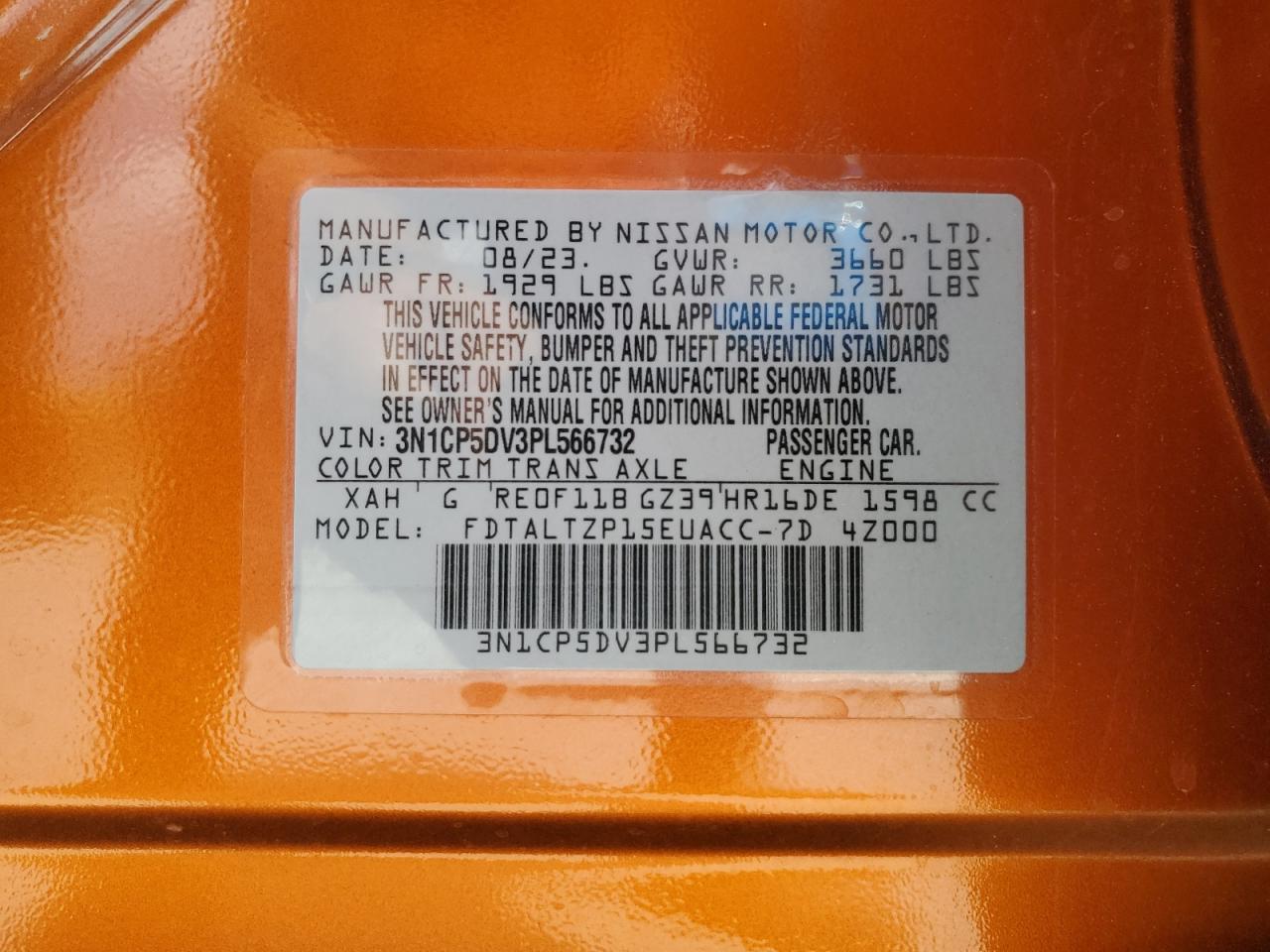 3N1CP5DV3PL566732 NISSAN KICKS 2023