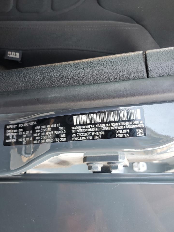 2018 Jeep Renegade Latitude VIN: ZACCJBBB7JPH86976 Lot: 64884365