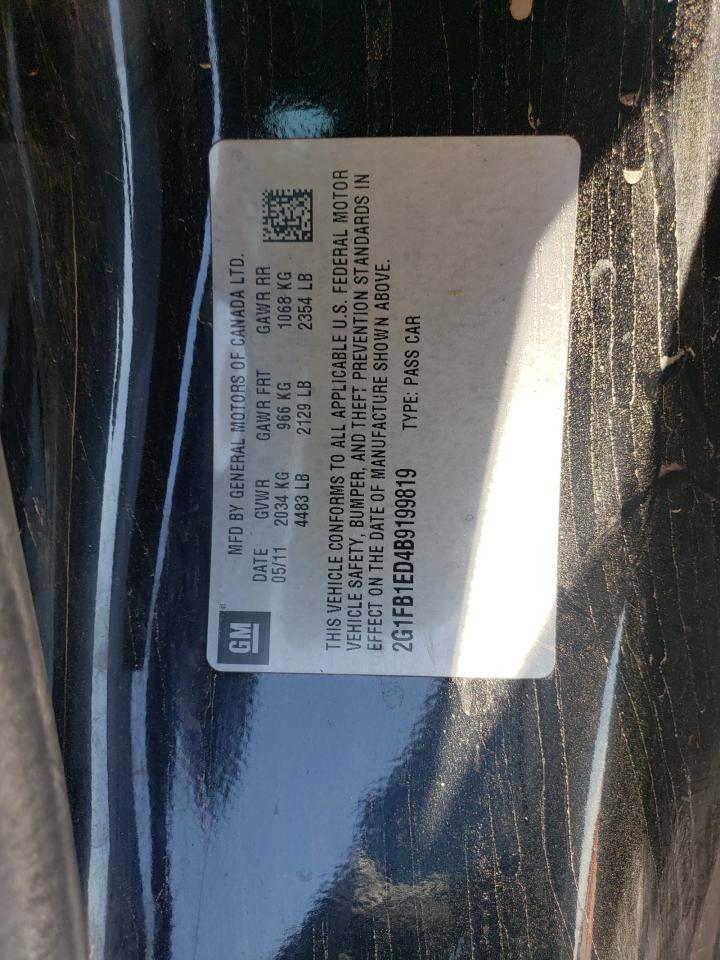 2011 Chevrolet Camaro Lt VIN: 2G1FB1ED4B9199819 Lot: 63775595