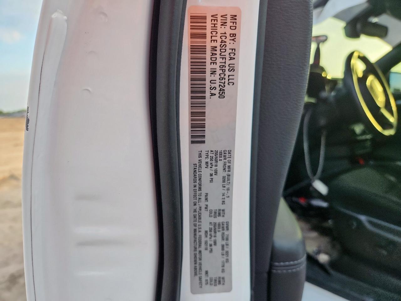 2023 Dodge Durango Pursuit VIN: 1C4SDJFT6PC672450 Lot: 64505095