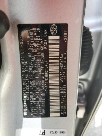 2017 TOYOTA CAMRY HYBRID  