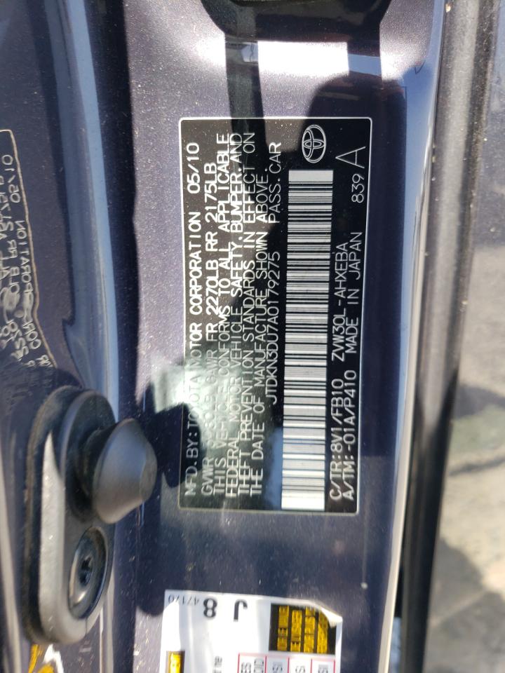 2010 Toyota Prius VIN: JTDKN3DU7A0179275 Lot: 65458805