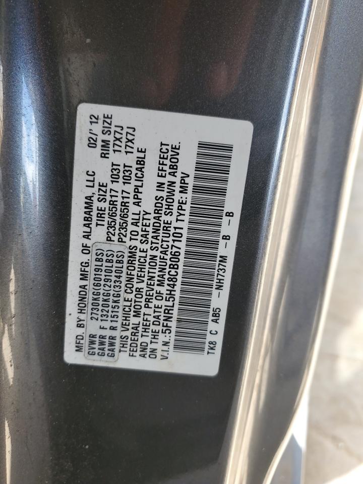 2012 Honda Odyssey Ex VIN: 5FNRL5H48CB067101 Lot: 64410475