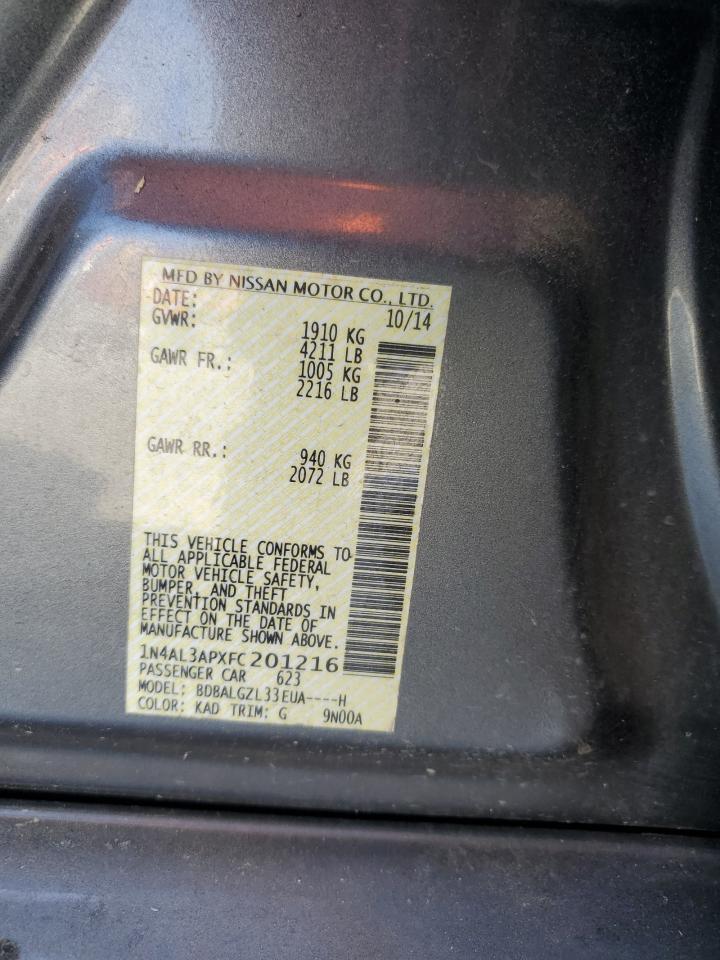 2015 Nissan Altima 2.5 VIN: 1N4AL3APXFC201216 Lot: 64457315