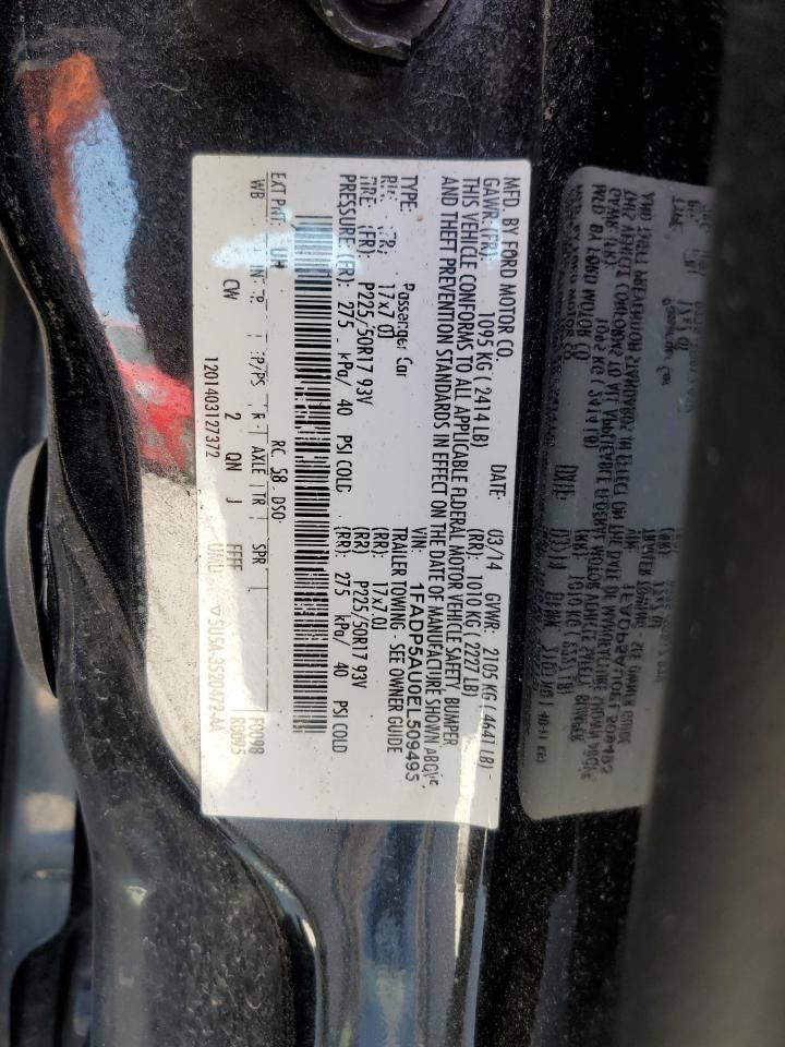 2014 Ford C-Max Se VIN: 1FADP5AU0EL509495 Lot: 66802375