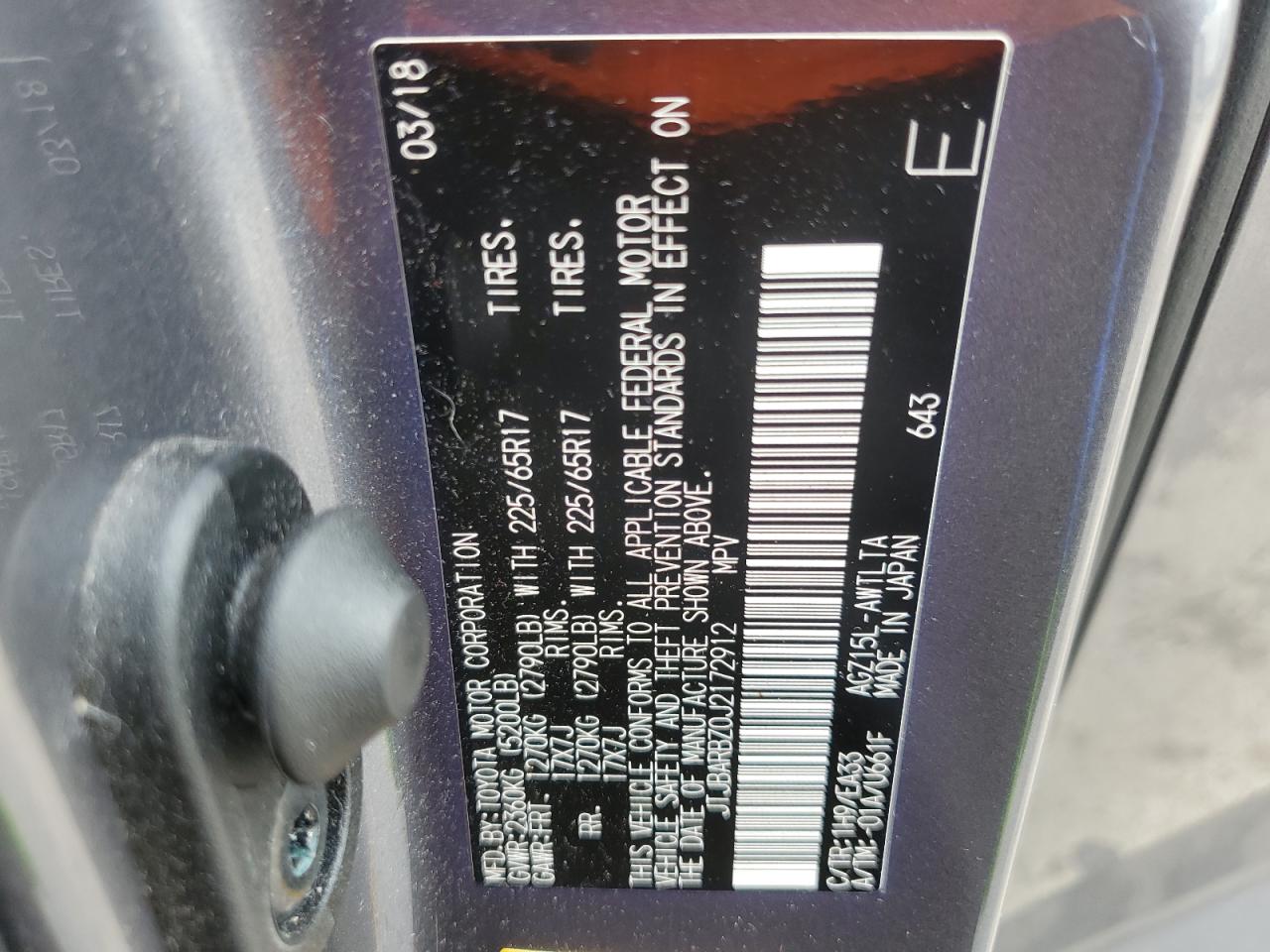 2018 Lexus Nx 300 Base VIN: JTJBARBZ0J2172912 Lot: 64565045