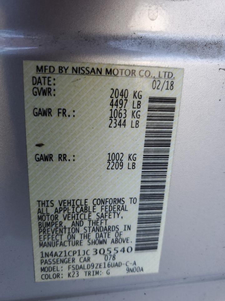2018 Nissan Leaf S VIN: 1N4AZ1CP1JC305540 Lot: 62317175
