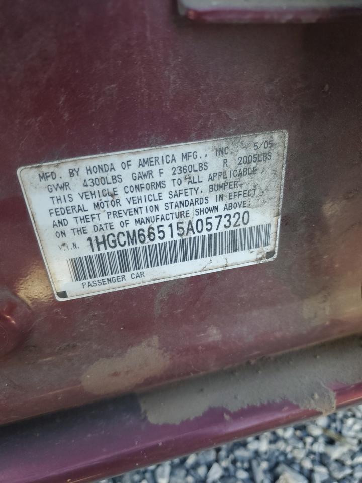 2005 Honda Accord Ex VIN: 1HGCM66515A057320 Lot: 63675575