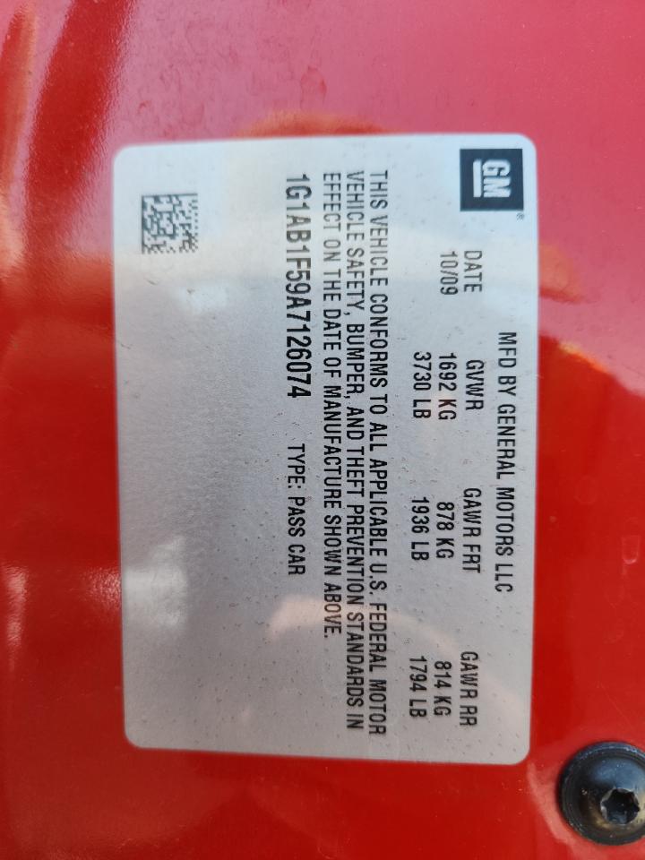2010 Chevrolet Cobalt Ls VIN: 1G1AB1F59A7126074 Lot: 64849335