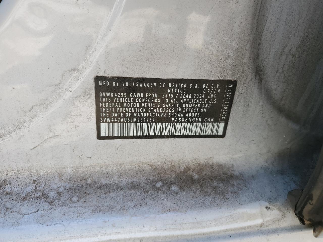 3vw447au5jm291767 3VW447AU5JM291767 2018 Volkswagen Gti S/Se