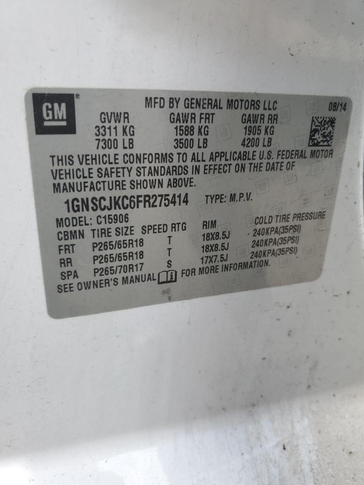 2015 Chevrolet Suburban C1500 Lt VIN: 1GNSCJKC6FR275414 Lot: 64298745