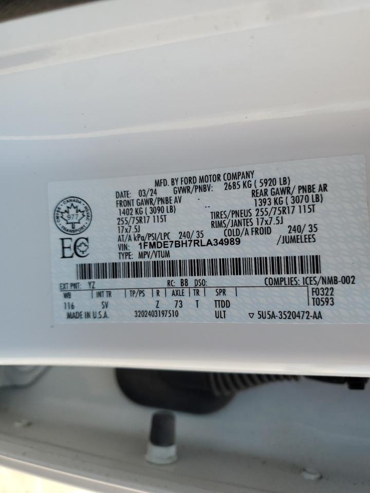 2024 Ford Bronco Big Bend VIN: 1FMDE7BH7RLA34989 Lot: 65261385