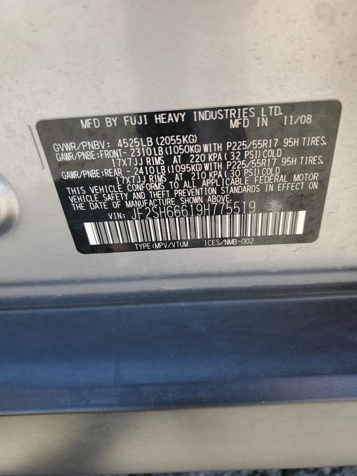 2009 Subaru Forester 2.5Xt Limited VIN: JF2SH66619H775519 Lot: 66210645