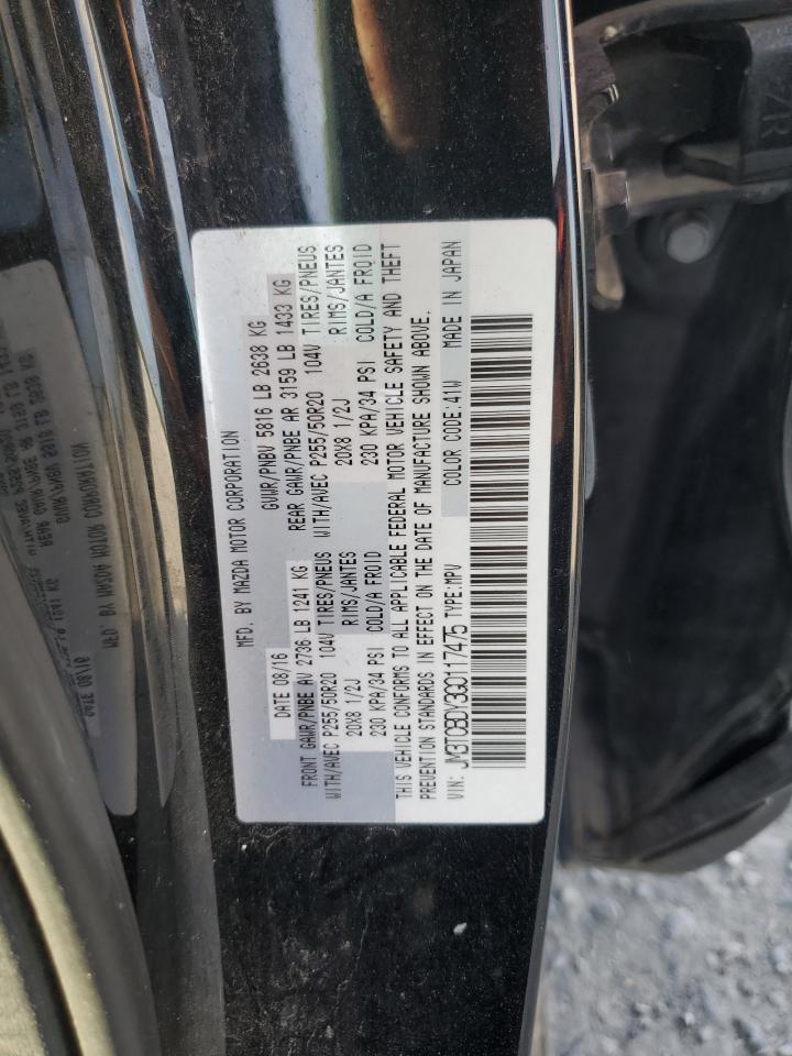 2016 Mazda Cx-9 Grand Touring VIN: JM3TCBDY3G0117475 Lot: 66709175