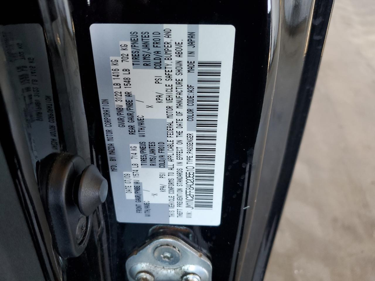 2010 Mazda Mx-5 Miata VIN: JM1NC2FF8A0205510 Lot: 64785905