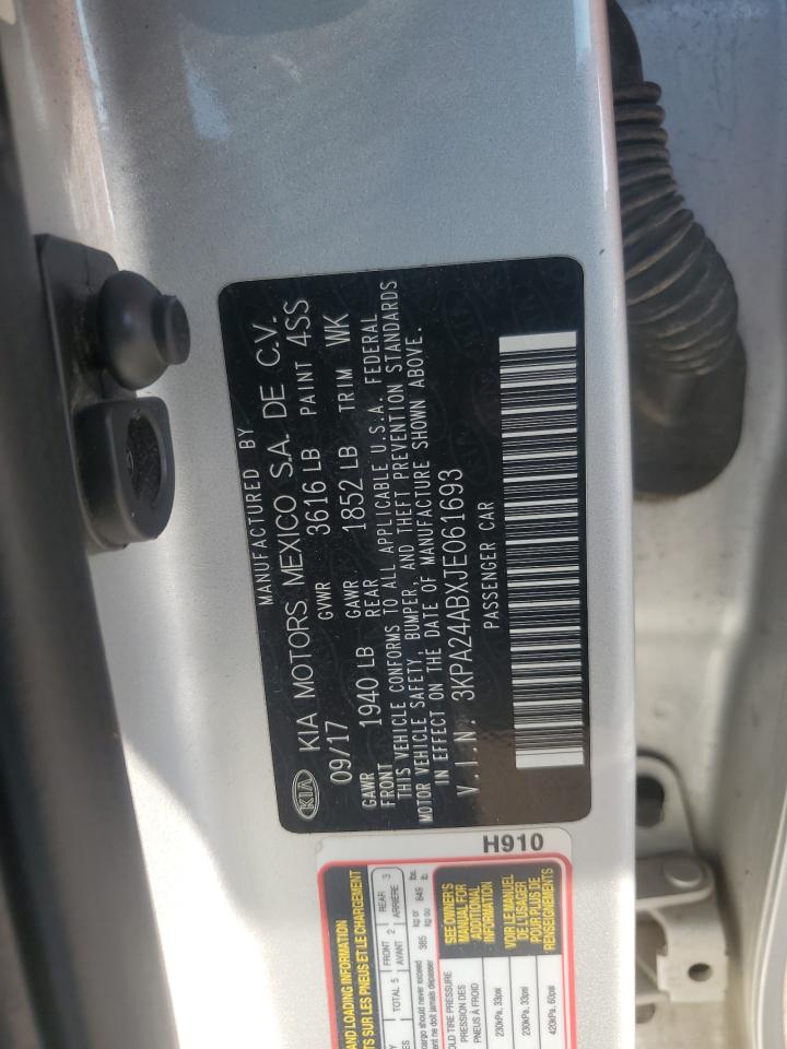 2018 Kia Rio Lx VIN: 3KPA24ABXJE061693 Lot: 65688265
