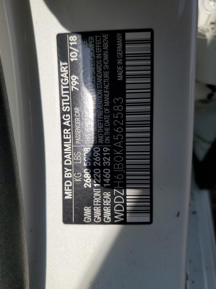 2019 Mercedes-Benz E 450 4Matic VIN: WDDZH6JB0KA562583 Lot: 64841525